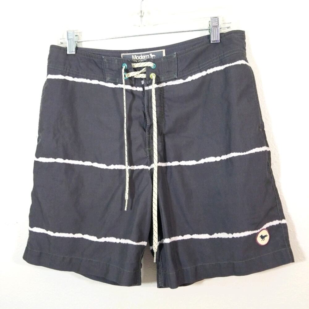 Modern Amusement striped tie front board shorts 32